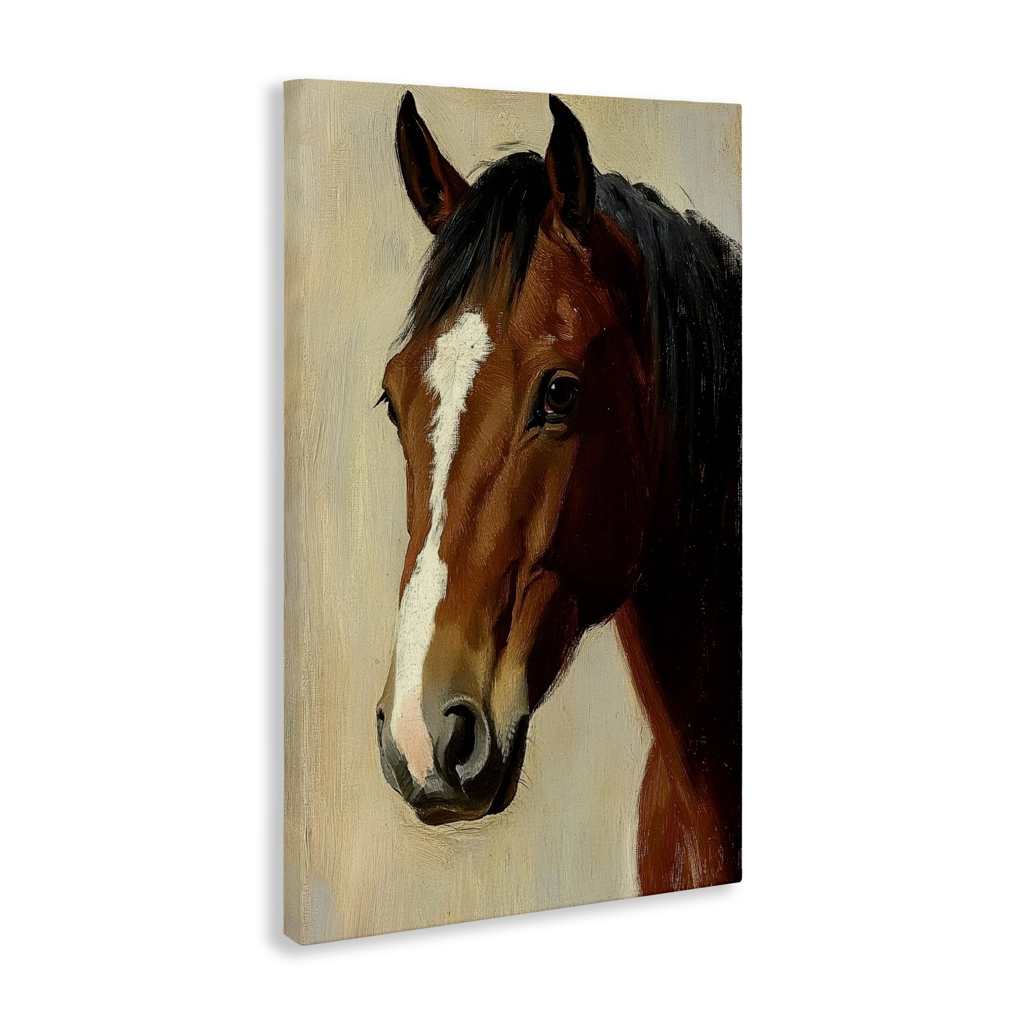 Stupell Industries Beautiful Brown Horse Portrait Canvas Wall Art, design by Petal Prints Design