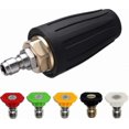 thumbnail image 1 of Rotating Turbo Nozzle with 5 Tips, 1/4" Quick Connect, 3600 PSI, 2.5 Orifice for Pressure Washer, 1 of 5