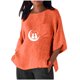 thumbnail image 2 of Xuyuer Women's Imitation Linen 3/4 Sleeve Blouse Crew Neck Summer Casual Tops Loose Fit Plus Size Tops Loose T Shirts Tunic Tops Shirts for Women Oversized Pocket T-shirt Fashionable Top, 2 of 6
