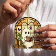 thumbnail image 7 of Halloween Faux Stained Glass Ghost Ornaments Acrylic, Halloween Decor Cute Suncatcher, Cute Ghost Gift for Book Lovers, Gothic Fall Decor for Window, 7 of 7