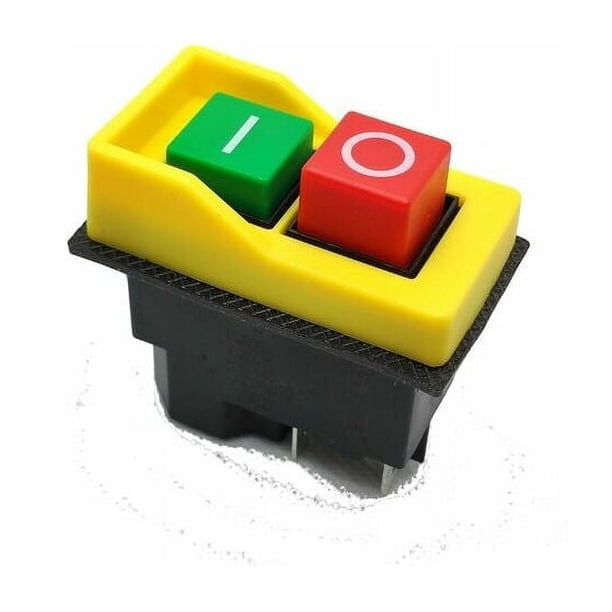 Interruptor electromagnético doble rojo/verde para control de motores, interruptor magnético de encendido y apagado con plástico sólido y aleación anticorrosión, resistente al agua y al polvo para