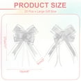 thumbnail image 2 of Large Gift Bow 28x8 Inch, 20 Pack Pull Bows for Gift Wrapping Present Wedding Valentine's Day Decoration, Silver White, 2 of 7
