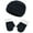 Navy Blue, variant on Tisoloow Winter Mittens Gloves Beanie Hat Set Kids Toddler Thick Warm Knit Fleece Lined Thermal Set for Baby Boys Girls Wine 1-3 Years