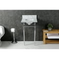 thumbnail image 2 of Kingston Brass KVPB1917M34SQ1 Edwardian 19" Carrara Marble Console Sink with Brass Legs (4-Inch, 3-Hole), Carrara Marble White/Polished Chrome, 2 of 8