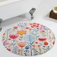 thumbnail image 3 of Spring Flowers Round Area Rugs for Bedroom Living Room, 4FT Soft Indoor Circle Carpets, Carpet Home Decor Floor Mat, 3 of 6