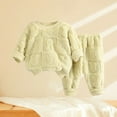 thumbnail image 5 of AherBiu Toddler Baby Girls Boys Fleece Sweatsuits Plush Fuzzy Crewneck Sweatshirt with Sweatpants Winter Clothes, 5 of 6