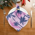 thumbnail image 2 of 1 Pack 20'' x20" Satin Table Napkins Dinner Napkins for wedding Party Decoration events Navy Blue Palm Tree, 2 of 6