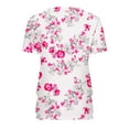 thumbnail image 3 of HaoXianJian Womens Shirts Long Sleeve Wrinkles Crew Neck Shirts Floral Print Top for Women 2025 Loose Fits T Shirt Summer Tee Shirts Going Out Top 4X 5X, 3 of 4