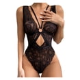 thumbnail image 1 of Gibobby Conjuntos de bragas con sujetador Ropa de dormir Nuevo anillo Sexy Liguero de encaje Pijamas Ropa interior Lencería Íntimos de(Negro, XXL), 1 of 5