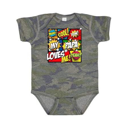 

Inktastic My Papa Loves Me Superhero Gift Baby Boy or Baby Girl Bodysuit