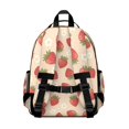 thumbnail image 3 of Strawberry and Flower Pink Pattern Cute School Backpack Bag for School with Padded Back and Adjustable Shoulder Straps 15.25"x11.5"x5.25", 3 of 5