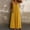 Yellow, variant on TAGOLD Womens Short Sleeve V Neck Dress Solid Color Casual Loose Plus Size Flowy Mid Length Style