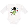 thumbnail image 3 of Inktastic Christmas Snowman in Top Hat with Candy Cane Boys or Girls Long Sleeve Baby Bodysuit, 3 of 5