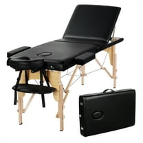 Renwick Adjustable 3 Sections Folding Massage Bed,Black
