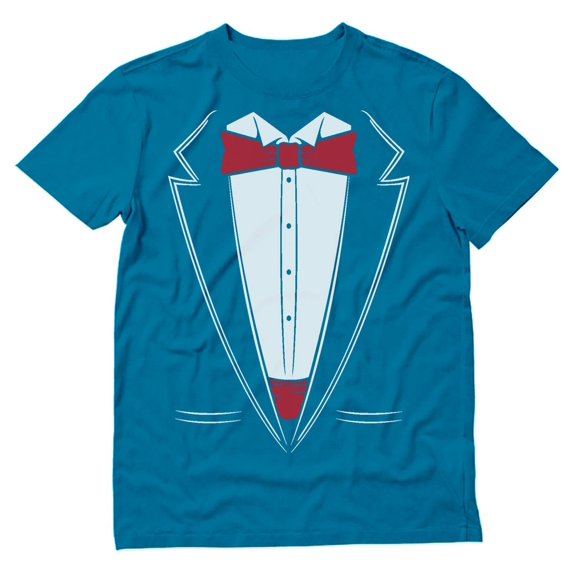 Tstars Mens Halloween Party Shirt Printed Suit and Tie Tuxedo Red Bow Tie Bachelor Party Trick or Treat Day of the Dead Shirt for Men T Shirt