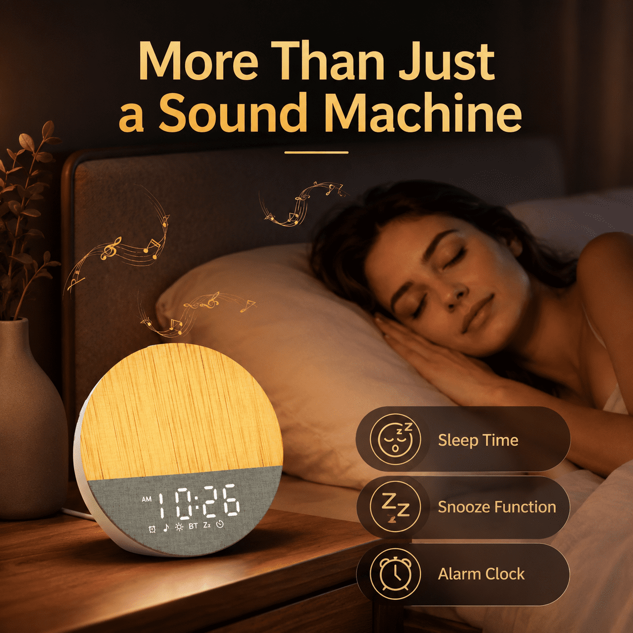LEIKE Sunrise Alarm Clock White Noise Sound Machine for Bedroom | Natural Wake-Up Light with Soothing Sleep Aids, Bluetooth Speaker, Dimmable Clock, Screen-Free Design for Baby Adults Kids