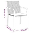 thumbnail image 4 of vidaXL 3 Piece Garden Dining Set with Cushions Poly Rattan and Steel, 4 of 5