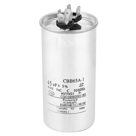 

CBB65 45UF 450V Capacitor Aluminum Foil Air Conditioning Compressor Start Capacitor