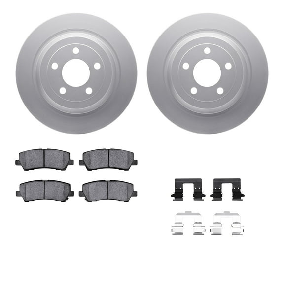 Dynamic Friction Company Rear Geospec Brake Rotors with Heavy Duty Brake Pads includes Hardware 4212-99076