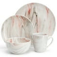 thumbnail image 2 of Elama Fine Marble 16 Piece Porcelain Dinnerware Set in Red and Gray, Service for 4, 2 of 8