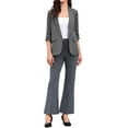 thumbnail image 2 of INSPIRE CHIC Work Office Blazer for Women's Shawl Collar Ruched 3/4 Sleeves Dressy Suit Blazer XL Dark Gray, 2 of 6
