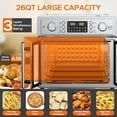 thumbnail image 6 of Plum Chef 26QT Large Capacity French Double-Door Air Fryer Convection Toaster Oven, 1700W, 14 Preset Menus, 7-in-1 Multi-Function (Bake, Roast, Gril,Toast,Dehydrate&Defrost), Stainless Steel,silvery, 6 of 9