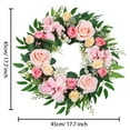 thumbnail image 3 of 18 Inch Pink Rose & Hydrangea Wreath - Handmade Spring Wreath for Front Door,Mother’s Day,Wedding,or Outdoor Farmhouse Wall Decor, 3 of 4
