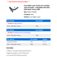 thumbnail image 2 of Front Right Lower Control Arm and Ball Joint Assembly - Compatible with 2005 - 2006 Buick Terraza AWD, 2 of 2