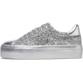 thumbnail image 7 of FOSDUO Women's Glitter Platform Sneakers Bling Thick Sole Rhinestone Sequin Lace-Up Non-Slip Breathable Casual Shoes for Wedding Party Daily Wear(Sliver Glitter,US5), 7 of 7