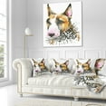thumbnail image 3 of Designart Watercolor Funny Dog Illustration - Contemporary Animal Throw Pillow - 18x18, 3 of 5