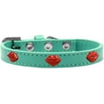 thumbnail image 5 of Dog, Puppy  Pet Widget Fashion Collar, "Red Glitter Lips", 5 of 8