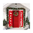 thumbnail image 1 of Pancarta navideña Sayala - 2 piezas de letrero de bienvenida para puerta de porche con mensaje "Merry Christmas" - Pancartas colgantes de decoración navideña roja, 1 of 5