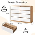 thumbnail image 2 of Ktaxon 8 Drawer Double Dresser Wood Dresser Organizer Storage Cabinet Chest of Drawers for Bedroom Hallway Living Room, White, 2 of 17
