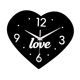 thumbnail image 3 of Reloj de pared contemporáneo con forma de corazón, movimiento silencioso, elegante, acrílico, decoración del hogar para Negro, 3 of 9