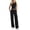 Black, variant on Vivianyo HD Women's Set Crew Neck Sleeveless Crop Tank and Drawstring Wide Leg Sweatpants, Two Piece Sets for Women Summer Vacation Travel Outfit, Women's Army Green, Sizes S-2XL