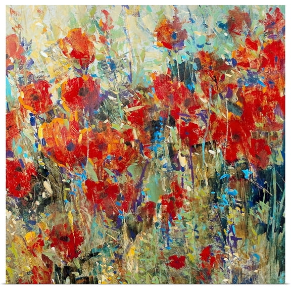 Great BIG Canvas | Rolled Tim O'Toole Poster Print entitled Red Poppy Field II