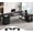 Black, variant on 78" Executive Desk with Lockable File Cabinet, L Shaped Office Desk with Power Outlets, Large Reversible Computer Desk with Drawers, Storage Shelves & Privacy Screen, Corner Workstation, Walnut