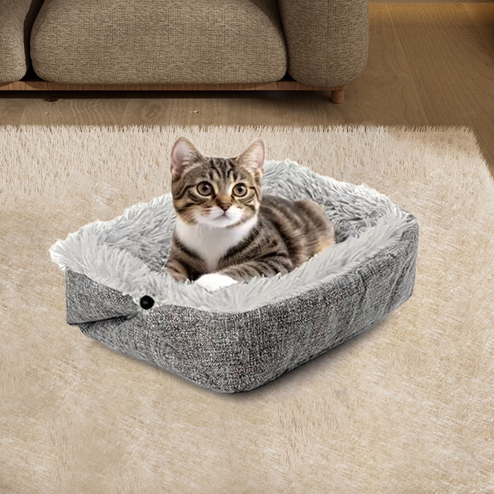 Orthopedic Cat Dog Bed Supportive Comfort Sleeper Mat with Removable Washable Cover