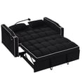 thumbnail image 6 of Newboti Furniture 55.51 Inch Versatile Foldable Sofa Bed In 3 Lengths, Modern Sofa Sofa Sofa Velvet Pull-Out Bed, Adjustable Back And With Usb Port And Ashtray And Swivel Phone Stand (Black) 58968, 6 of 13