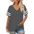 thumbnail image 2 of Sweet Home Farm V Neck T Shirts for Women Plus Size Short Sleeve Tops Casual Summer Tshirts Loose Fit Tee Short Sleeve Shirts for Women Grey, 2 of 4