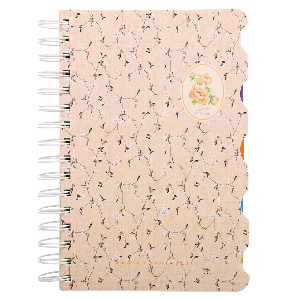 A5 Notebook Ruled Notepad Spiral Poly Pastel Divider Wire Lined Journal Diary 