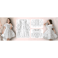 thumbnail image 4 of Vestido de Niña Blanco con Hombros Descubiertos con Lentejuelas y Borlas Estilo Flapper para Fiesta y Certamen 6 Años, 4 of 13