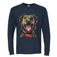 thumbnail image 3 of My Favorite Breed is The One In Need | Colorful Labrador Dog | Dean Russo Art Animal Lover Mens Long Sleeve Shirt, Vintage Heather Navy, XL, 3 of 5