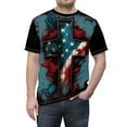 thumbnail image 5 of Patriotic Cross AOP unisex T-shirt, 5 of 7