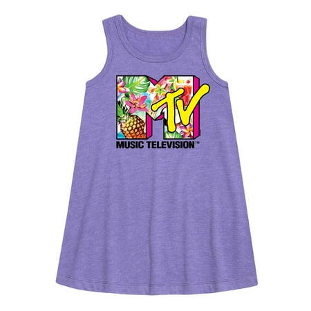 

MTV Logo - Hawaiian Collage - Toddler and Youth Girls A-line Dress