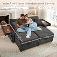 thumbnail image 5 of Muumblus Loveseat Sectional Sofa with 2 Storage Ottomans, Modular Cloud Couch with 2 Side Tables & USB, Plush Double Chaise Lounge Sofa Bed Indoor, Gray Corduroy, 5 of 13