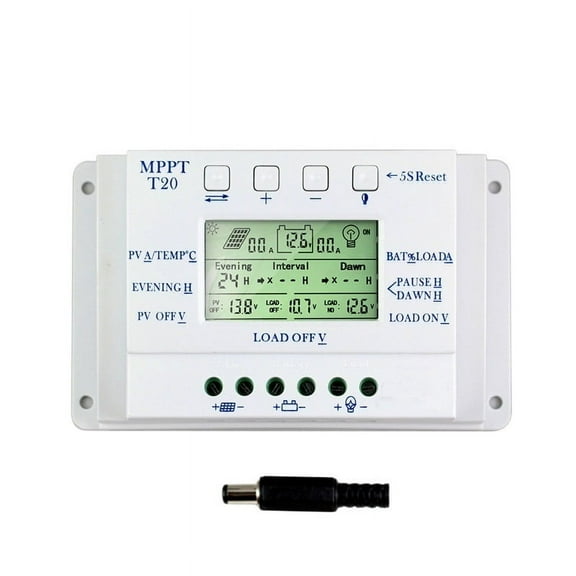 MPPT T20 Solar Charge Controller 12V 24V Auto MPPT PWM 20A 260W LCD Display Solar Panel Battery Regulator Max PV 48V OEM ,Multiple Protection Functions