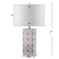 thumbnail image 5 of SAFAVIEH Quatrefoil 27 in. Ceramic Table Lamp with Off-White Cotton Shade, Set of 2, 5 of 6