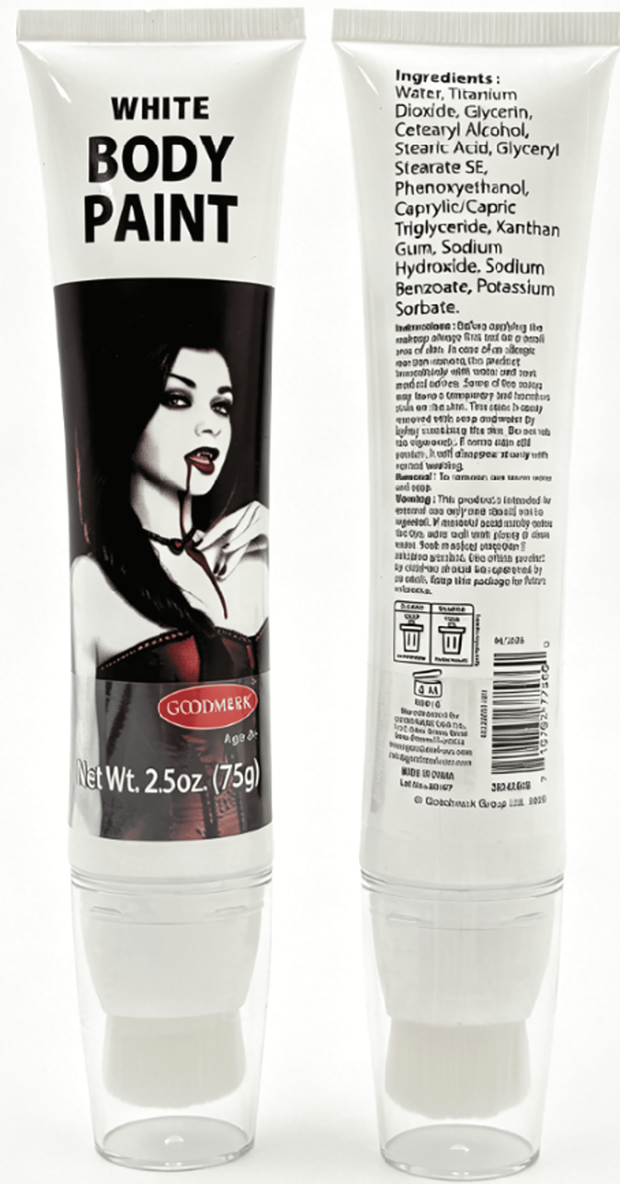 White Body Paint Makeup, 2.5oz for Halloween, by Goodmark