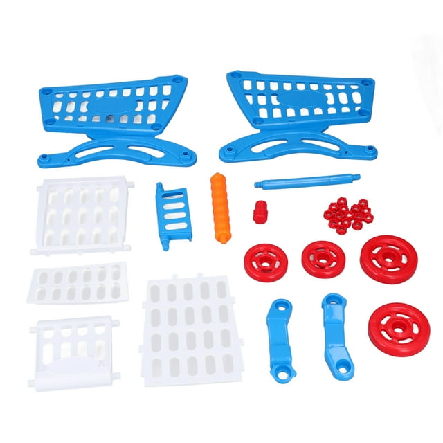 Kids Shopping Cart Set, Improves Hand Eye Coordination Simulation Toddler Shopping Cart Toy Educational For Learning Development Pink,Blue